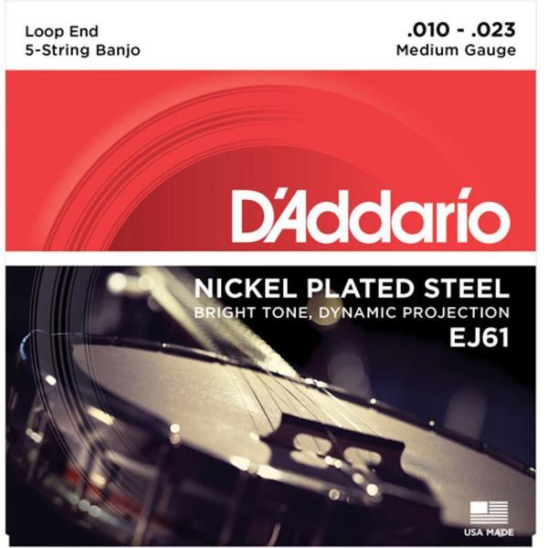 Banjo snaren EJ61 10-23 5-String nikkel Loop End