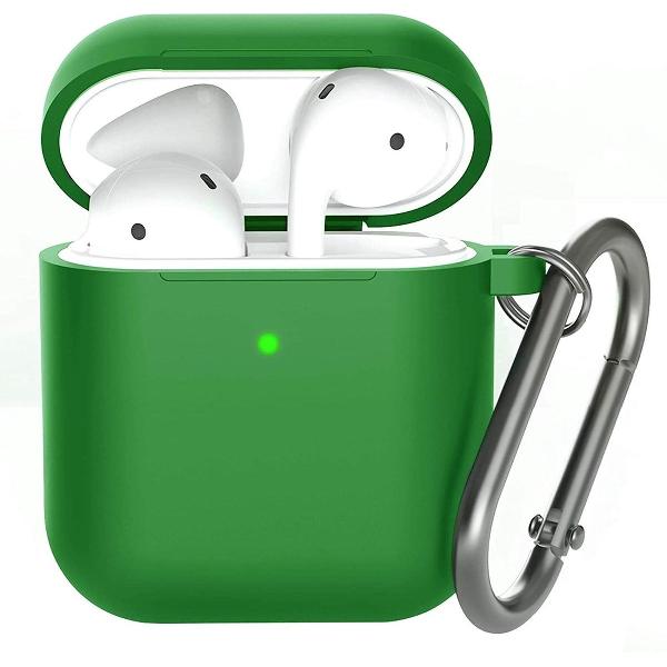 Shieldcase Case geschikt voor Airpods silicone case - donkergroen