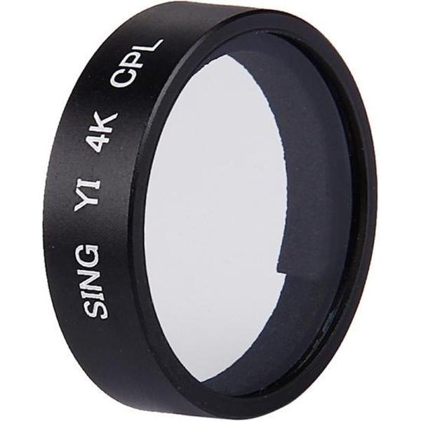 SING voor Xiaomi Xiaoyi Yi II Sport actiecamera Proffesional 4K CPL filter (zwart)