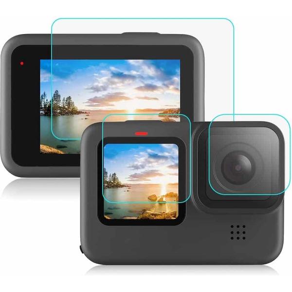 PULUZ voor GoPro HERO9 zwarte lens + lcd-scherm gehard glasfilm