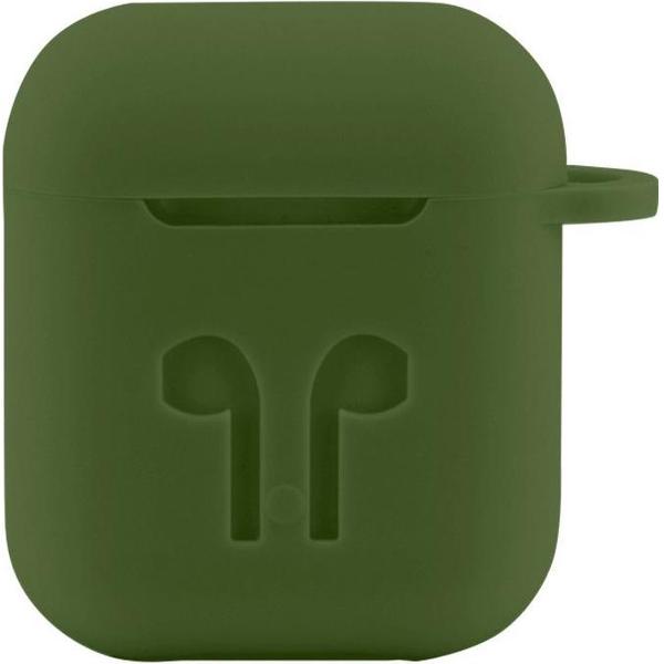 Case Cover Voor Apple Airpods - Siliconen Donkergroen Watchbands-shop.nl