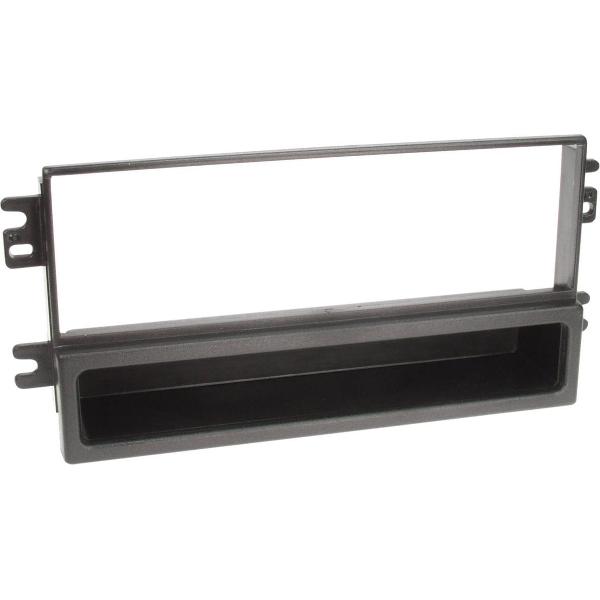 1-DIN Paneel met aflegbakje. Kia Carnival/ Rio/ Sorento/ Spectra/ Shuma Kleur: Zwart