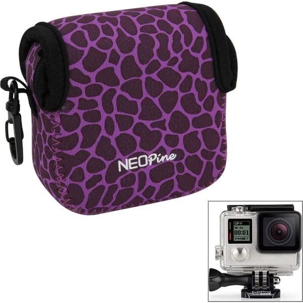 NEOPine GN-5 Leopard Texture GoPro Accessoires Waterdichte behuizing Neopreen innerlijke beschermende tas Camera tas voor GoPro HERO5 / 4/3 + / 3/2/1 (paars)