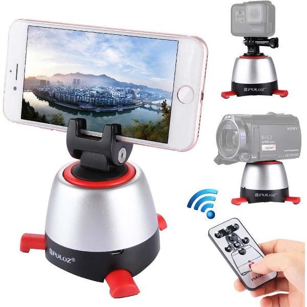 PULUZ Elektronische 360 â€‹â€‹graden rotatie panoramakop met afstandsbediening voor smartphones, GoPro, DSLR-camera's (rood)