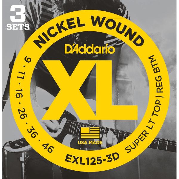 D'Addario EXL125-3D snaar voor muziekinstrumenten Gitaar Staal Electrisch 18 stuk(s)