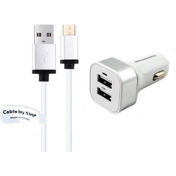 4,8A Auto oplader en 1 m oplaadkabel. Autolader adapter plug met stekker. Past ook op Oukitel. o.a. K6000 Pro