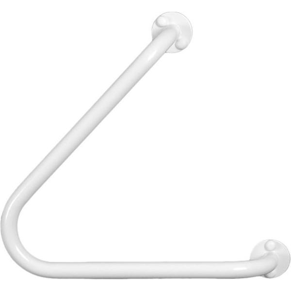 Badkamer-toilet hoekhandgreep 45 graden RVS wit