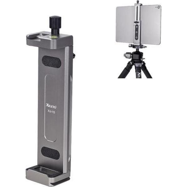 Xiletu Xj15 Live Broadcast Desktop Volledig metalen statiefbevestiging Tablet-pc Telefoonklem met 1/4 inch schroefgaten en koude schoenbasis (zilvergrijs)
