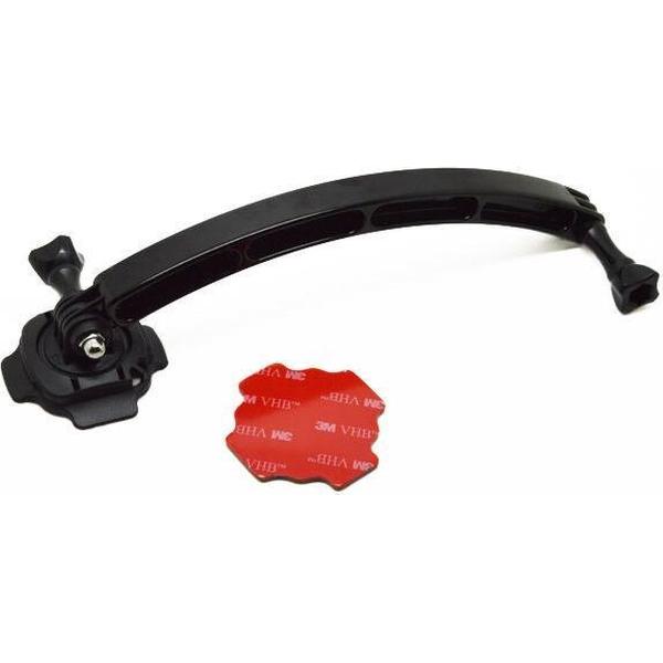 Helm houder met gebogen arm / Helmet Extension Arm - Type HHV3 (GoPro / SJCAM / Denver / Rollei)