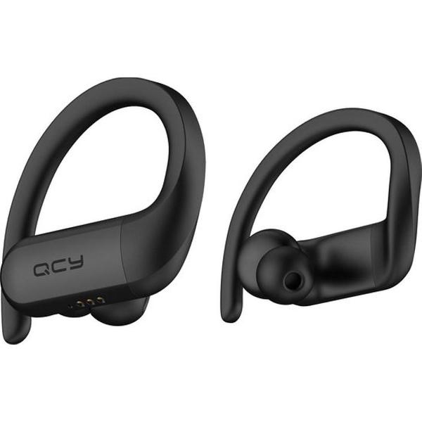QCY TWS Smart Earbuds T6 Volledig Draadloze Sport Oordopjes met oorhaken - Zwart
