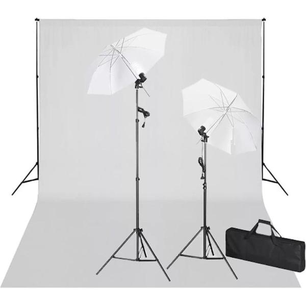 vidaXL Studioset met witte achtergrond en lampen 600x300 cm