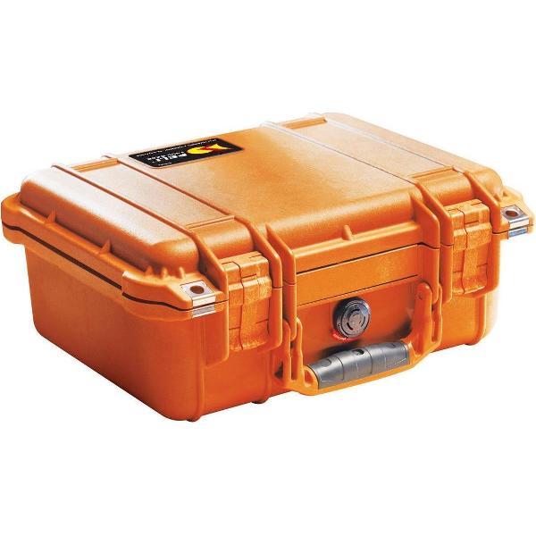 Peli 1400 Waterdichte Camerakoffer oranje met Foam Interieur