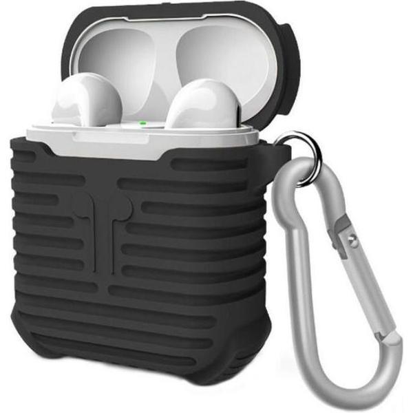 Ntech Zwart Armor Hoesje Met sleutelhanger voor Apple Airpods