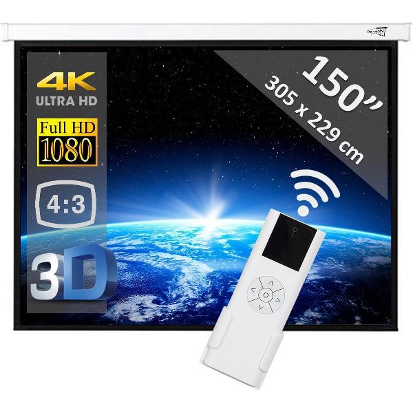 Elektrisch Projectiescherm met afstandsbediening - 150