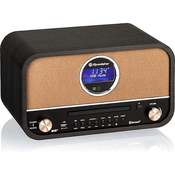 Roadstar DAB+ Retro Radio & CD Speler - Zwart - met Bluetooth