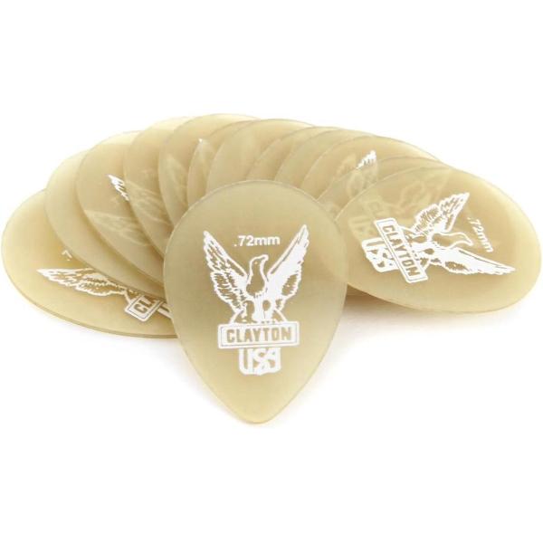 Clayton Ultem Gold small teardrop plectrum 0.72 mm 6-pack