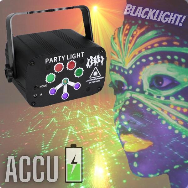 LED laser lamp - Blacklight - UV - ACCU - Lasers - Discolamp - Feestverlichting - Discobal - Laser - Discolamp kinderen - Discobol