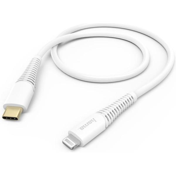 Hama Oplaad-/gegevenskabel USB-C - Lightning 1,5 M Wit