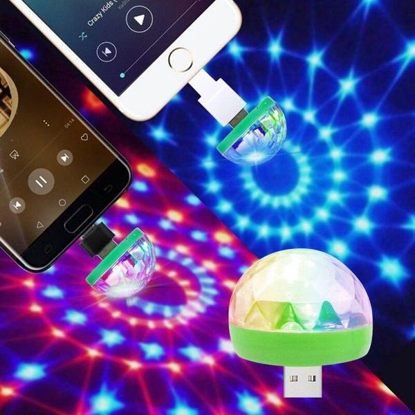 LED Discobal - Discolamp - Valentijn voor hem / haar - Valentijn cadeautje - inclusief 3 USB PLUGGEN- DJ DISCO Party -feest- Verlichting - USB - iPhone-Samsung-iPad-Android & IOS - Valentijn cadeautje voor hem / haar