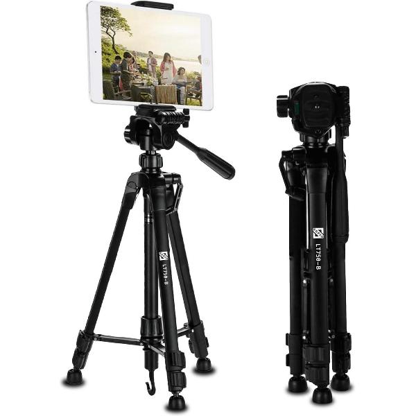 SEFID® LT750-B Camera en telefoon statief - Smartphone Tripod met houder iphone , samsung , fotocamera , Ipad en tablet standaard