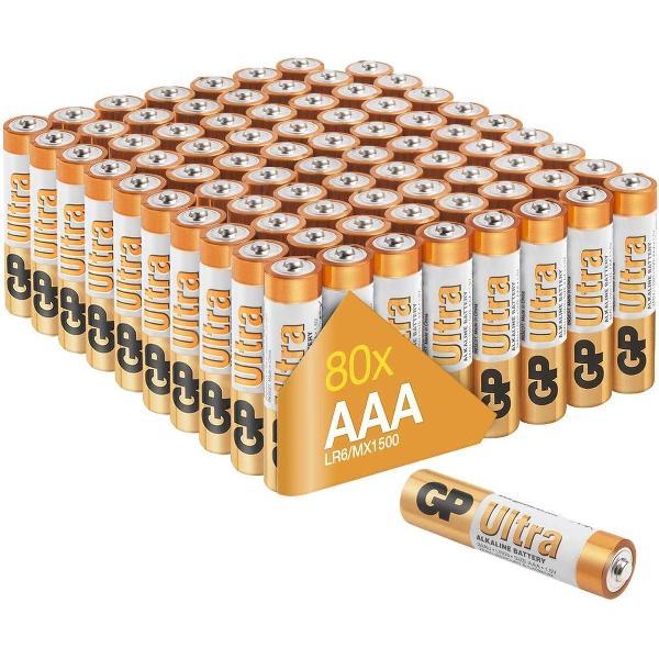 GP Ultra Alkaline AAA batterijen - Mega Voordeelpak - 80 stuks ( LR03 - Potlood - Micro batterij )