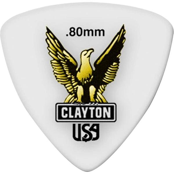 Clayton Acetal rounded triangle plectrums 0.80 mm 6-pack