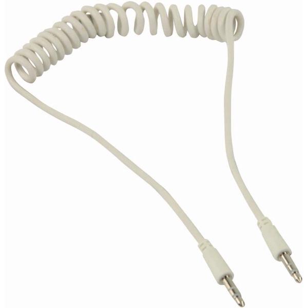Nedis CAGP22010WT10 Stereo-audiokabel, Spiraal 3,5 Mm Male - 3,5 Mm Male 1,0 M Wit
