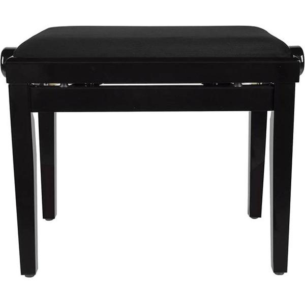 Boston PB1/1020 - Pianobank, hoogglans met stoffen zitting - Zwart (hoogglans)