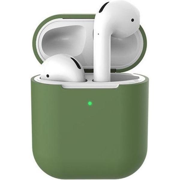 Siliconen bescherm hoesje voor Apple Earpods - Bescherming cover case voor Earpods - Leger Groen -