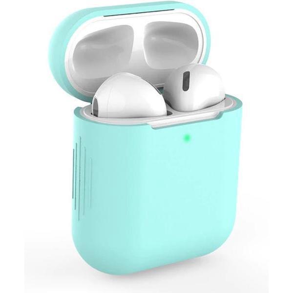 Siliconen Airpod case - Turquoise - Airpods Pro Hoesje - Airpods Cover - Beschermhoesje voor Apple AirPods