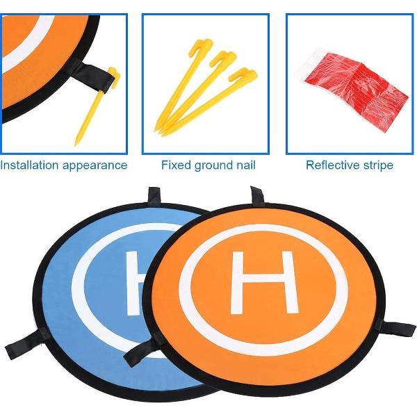 MMOBIEL Universele Drone Landing Pad Waterdichte Helipad 75 cm / 30 inch Oranje / Blauw