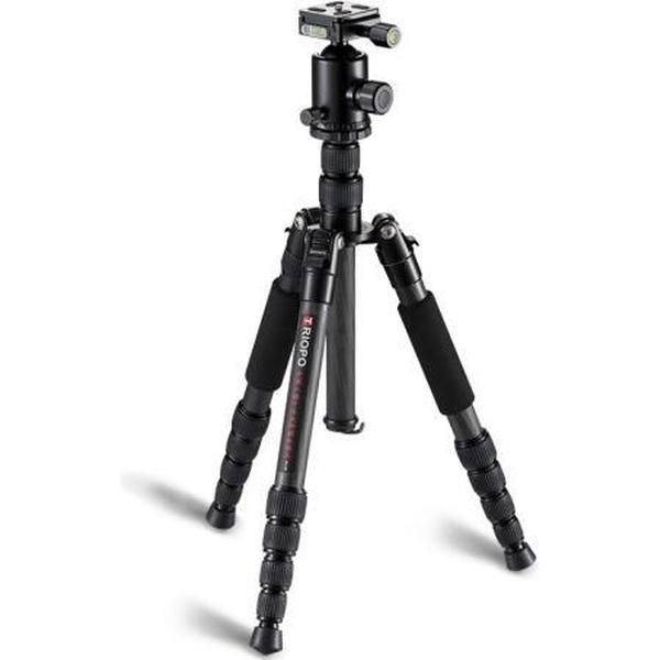 TRIOPO T259G + Q2 Verstelbaar draagbaar koolstofvezelstatief met Q-2-kogelkop voor SLR-camera