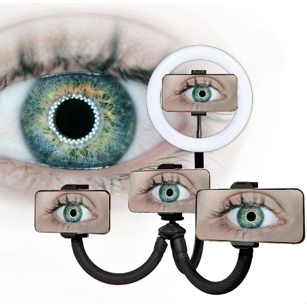 TENTA® Ringlamp met statief smartphone - Selfie ringlight - TikTok lamp - Bluetooth afstandsbediening