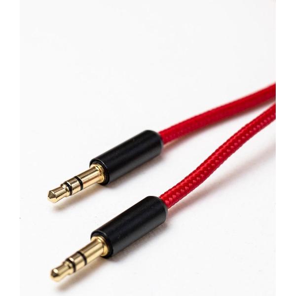 Dutch Cable Stereo Audio Jack Kabel 3.5 mm Red/Black - jack naar jack - Aux kabel - auto aux
