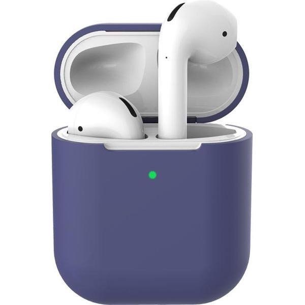 Beschermhoes voor Apple Airpods - Donker Blauw - Siliconen case geschikt voor Apple Airpods 1 & 2