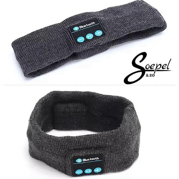 HoofdBand met Oplaadbare Bluetooth Koptelefoon – Telefoneren – Muziek Luisteren – Hardlopen – Slaapmasker – Wireless Headset – Antraciet