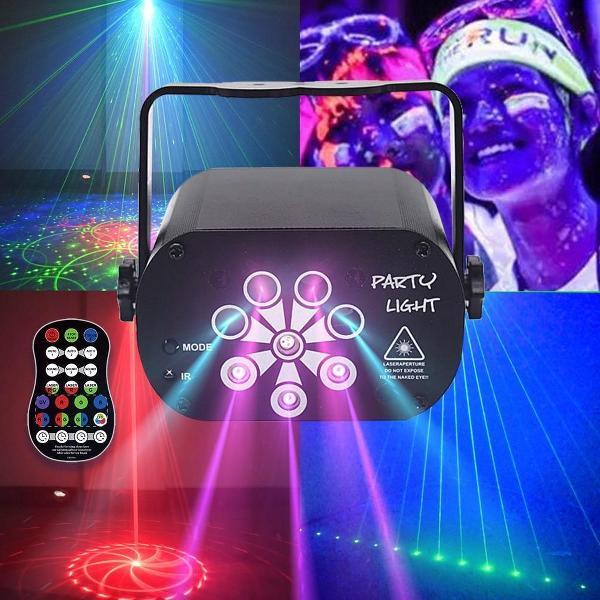 Party Laser - Stroboscoop - Lichteffecten 129 patronen - Geluidgestuurd - Afstandbediening Disco Lichteffect DJ Discolichten Discolampen Projector Groen Rood LED - Sterrenhemel - Laser Op Geluid - Discolaser