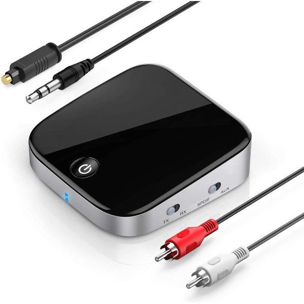 bluetooth Receiver - ZeaLife Bluetooth Audio Adapter 5.0 Bluetooth zender-ontvanger 2 in 1 Zender Ontvanger aptX Low Latency met digitale Toslink / RCA / 3,5 mm AUX-kabel voor TV Laptop stereo-installatie hoofdtelefoon