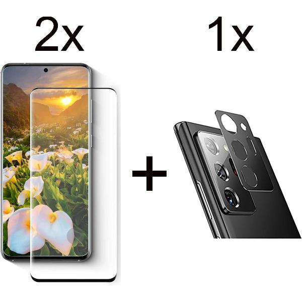 Beschermglas Samsung S21 Ultra screenprotector Full 2 stuks - Samsung Galaxy S21 Ultra screen protector camera lens - 1 stuk - Samsung Galaxy S21 Ultra screenprotector glas