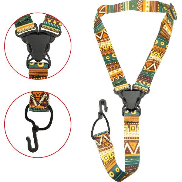 Áengus Stevige Ukelele draagband - nekband voor Ukulele met vrolijke print - tribal