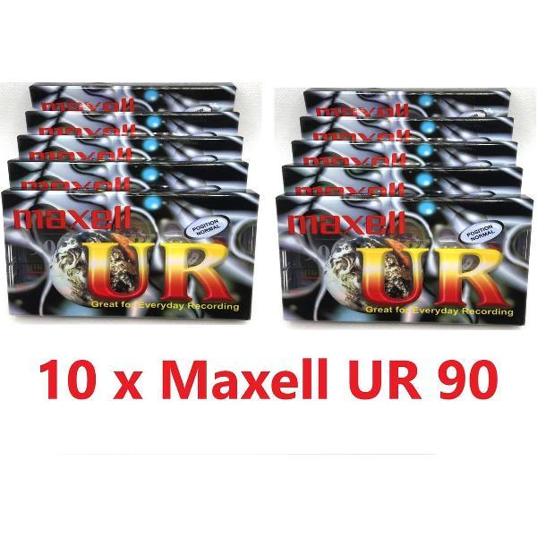 10 x MAXELL UR-90 Cassettebandje normaal position - Uiterst geschikt voor alle opnamedoeleinden / Sealed Blanco Cassettebandje / Cassettedeck / Walkman.