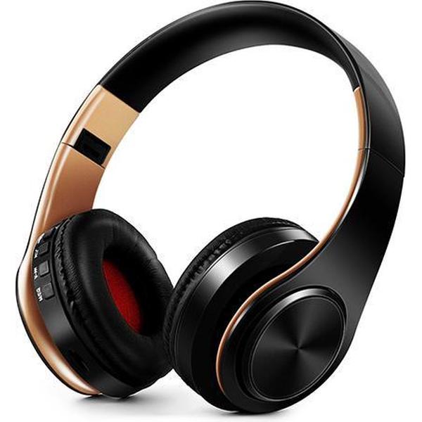 WiseGoods Premium Bluetooth Koptelefoon Over-Ear - Draadloos / Wireless - Opvouwbaar - Universeel - 15H Playtime - Zwart & Goud