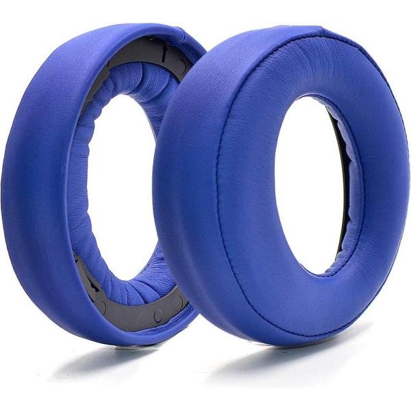 Luxe Lederen Oorkussen Set Voor Sony Playstation PS3/PS4 Gold Wireless Headset - Vervangende Koptelefoon Earpads - Oor Kussens - Ear Pads - Oorkussens Met Noise Cancelling Memory Foam Binnenlaag - Blauw