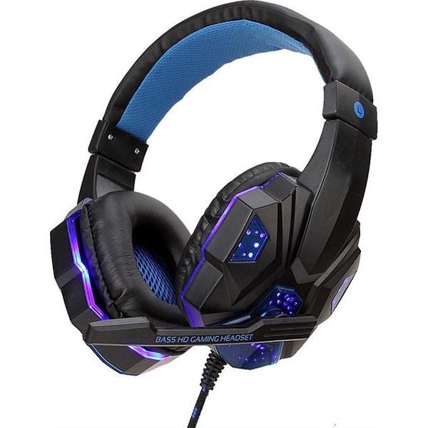 DMV Gaming Headset met LED Verlichting - Gaming Koptelefoon - Voor Playstation 4 en Playstation 5 en Xbox One - Professionele Gaming Headset - Comfortabele oorkussens - Ps5 en Ps4 Headset - Surround sound & Noise Cancelling Hoofdtelefoon - Zwart