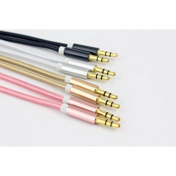 Stereo Audio Jack Kabel 3.5 mm - AUX Kabel Gold Plated - Male to Male - 1 meter