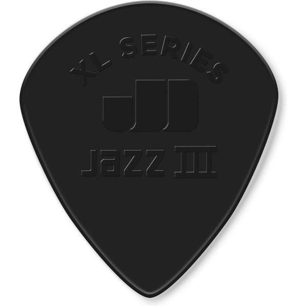 Dunlop Jazz III XL Nylon Pick 6-Pack 1.38 mm Black Stiffo plectrum