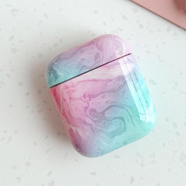 By Qubix - AirPods 1/2 hoesje Marble series - hard case - Marble multi color - Schokbestendig - AirPods hoesjes