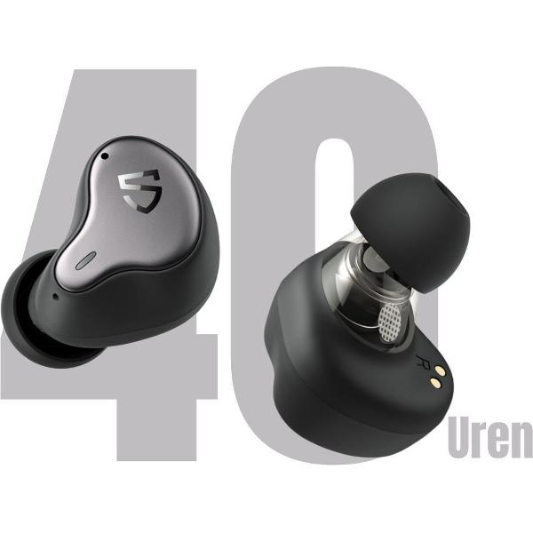 SoundPeats H1 oordopjes - Koptelefoon - EarPods - Earphones - Earbuds - AirPods - Draadloze oplaadcase - in - ear hoofdtelefoon - Noise cancelling - 40 uur batterijduur - Geschikt voor alle gsm - Bluetooth 5.2 - Game mode - Zwart en grijs