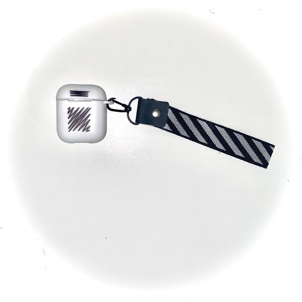 Airpods Hoesje Wit Streepjes Design