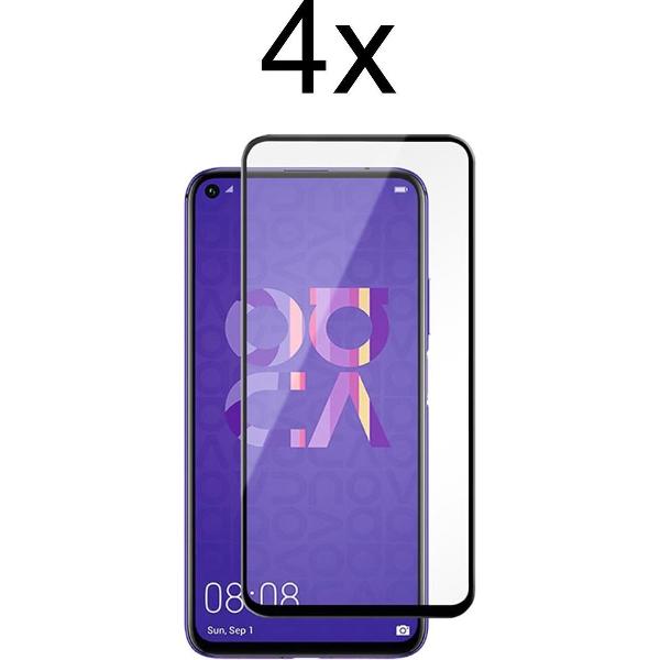 Huawei Nova 5T Screenprotector - Beschermglas Huawei Nova 5T Screen Protector Glas - Full cover - 4 stuks